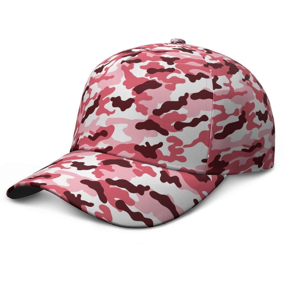 Camouflage Dad Hat, Washed Unstructured Cap with Quick-Drying, Comfortable Fit, Woodland Military Print Adjustable Cap for Hunting, Hiking, Jogging and Gift for Adults