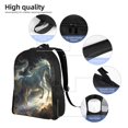 thumbnail image 5 of Cauagu Space White Horse Print Backpacks,Travel Daypack Casual Laptop Backpack Bookbag Fits 15 Inch Computer for Men Women, 5 of 8