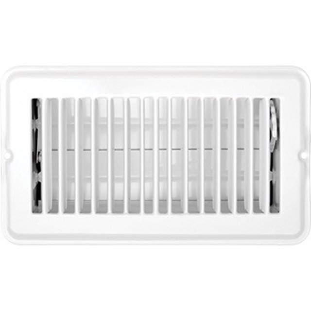 RV Designer Heating/Cooling Register H873 Heating/Cooling Register; Rectangular; 8 Inch x 4 Inch; With Damper; White; Metal