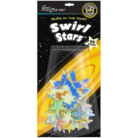 Glow In The Dark Pack, Swirl Stars, 30pk