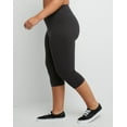 thumbnail image 2 of Hanes Just My Size Women's Stretch Jersey Capri Leggings, 19.5" (Plus ) Black 2X, 2 of 7
