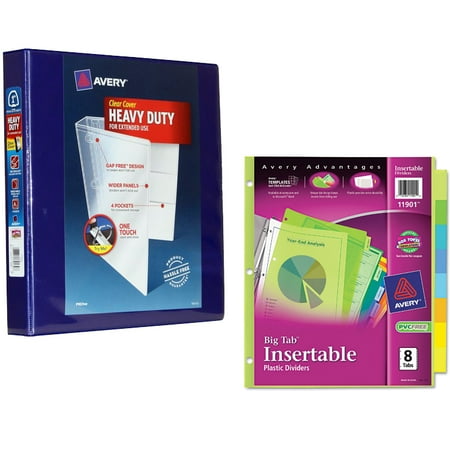 Big Binder Camo Avery Big Tab Insertable Plastic Dividers, 8-Tab, Letter, MulticolorAvery 1