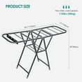 thumbnail image 2 of Clothes Drying Rack with Wheels, Foldable Metal Laundry Rack with 33 Sock Clips, Space-Saving Free-Standing Airer with Dual Height-Adjustable Wings, Grey, 2 of 9