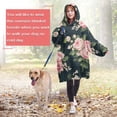 thumbnail image 4 of Wearable Oversized Blanket,Pioneer Flower Floral Print Pattern Wearable Blanket Hoodie for Adults,Cozy Hooded Blankets with Super Pockets,Super Warm Fuzzy Pullover for Women & Men, 4 of 6