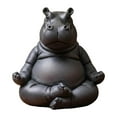 thumbnail image 3 of Lwlmwt Yoga Hippopotamus Figurine,3D Printed Resin Hippopotamus Figurine,Clumsy Yoga Master Hippo,for Desk Decor,Shelf Display,Funny Hippo Statue, 3 of 5