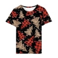 thumbnail image 4 of SELONE Christmas Clothes Women Plus Size Short Sleeve Xmas Pullover Tops Christmas Tree Tees Blouses Christmas Themed Clothing Christmas Outfits Ideas Holiday Attire Party Collection Black M, 4 of 4