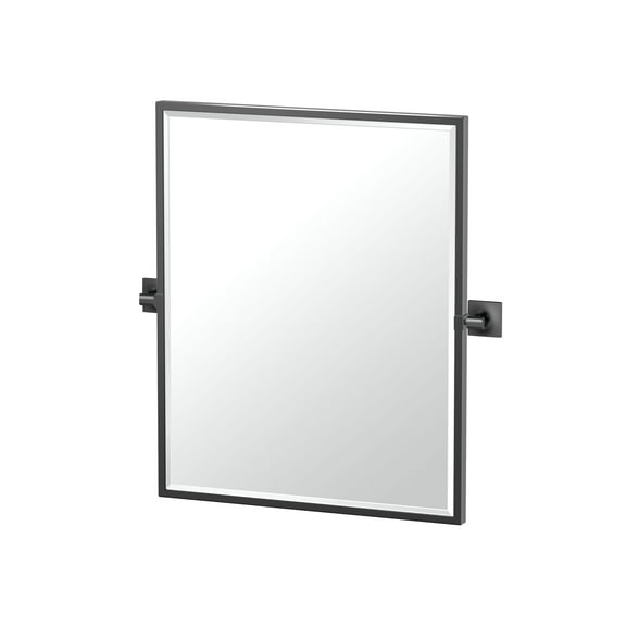 Gatco Waterline 25" Framed Rectangle Mirror, Matte Black