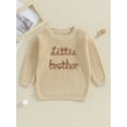 thumbnail image 2 of Toddler Baby Boy Sweater Big Brother Little Brother Matching Outfit Letter Long Sleeve Knit Jumper Fall Winter Clothes, 2 of 9