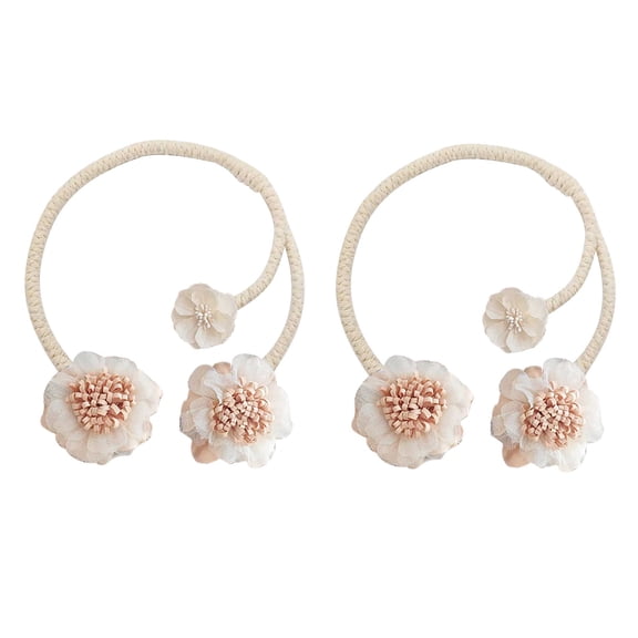 Beige Floral Curtain Tiebacks Holder Set Of 1 Pair Flower Shape Curtain Buckle For Living Room Bedroom Window Decor 1 Pair Decorative Curtain Holders