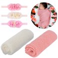 thumbnail image 3 of Coofit 2 Pcs Emmaillotage pour Bébé Mode Coton Extensible Accessoire Photo pour Bébé avec 3 Bandeaux, 3 of 10