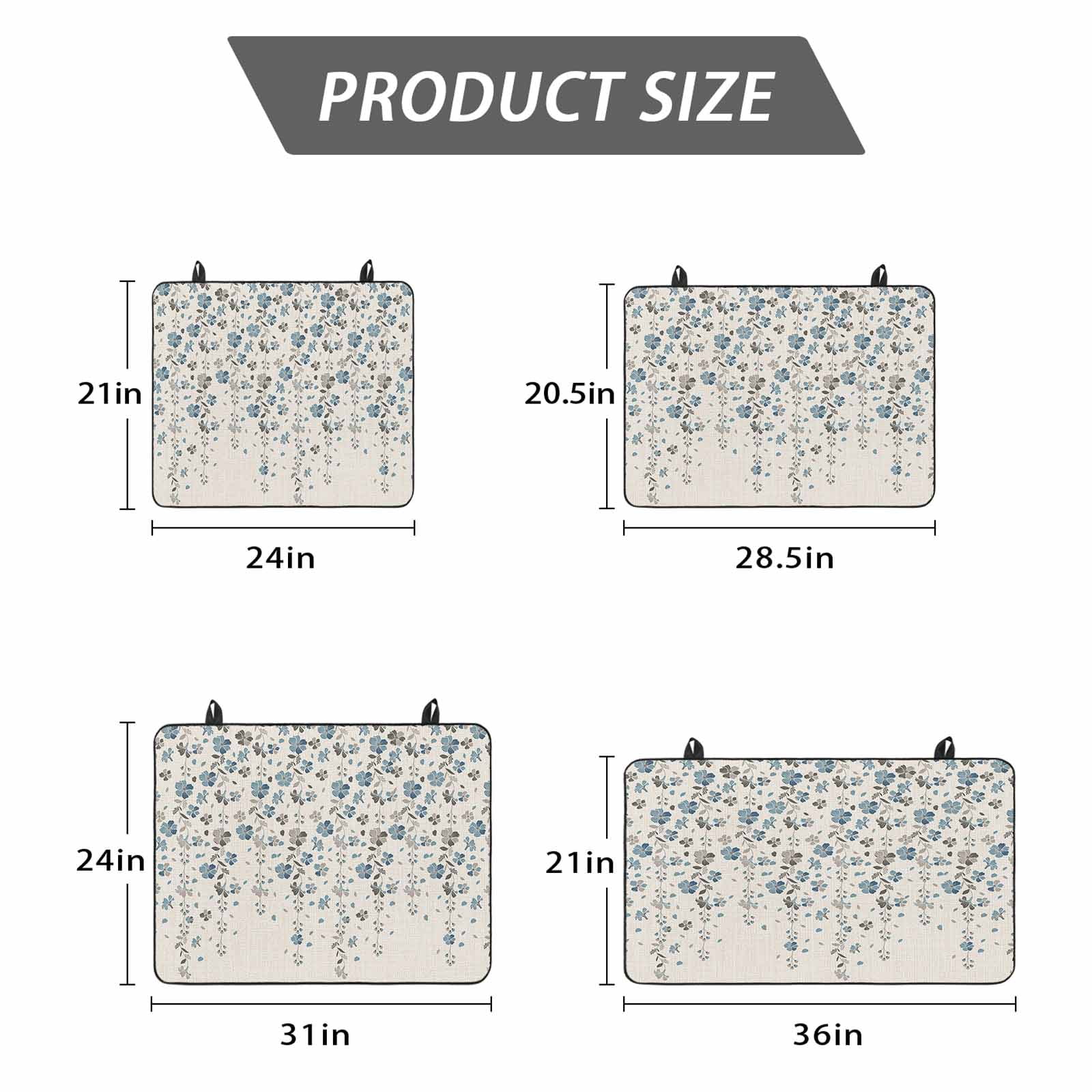 Weeping Flowers Stove Top Cover for Electric Stove, Heat-proof & Non Slip Glass Top Stove Cover Protector, Blue Grey Spring Floral Botanical Rustic Burlap Kitchen Flat Cooktop Rubber Mat 31x24 Inches