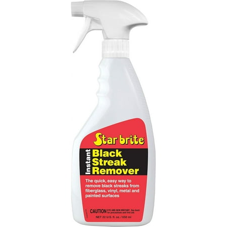 Star brite Instant Black Streak Remover - Dissolve Grease, Oil, Smoke & Exhaust Stains on Fiberglass, Vinyl, Metal, Plastic & Painted Surfaces - Spray On, Wipe 22 oz Spray