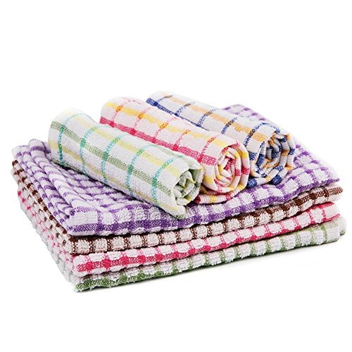 Bamsod Lattice Cotton Dish Towel,Kitchen Washcloths Reusable Dish Cloth