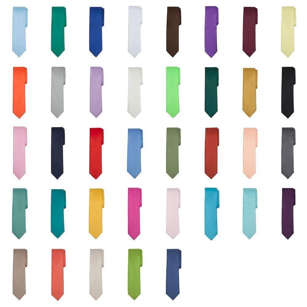 Jacob Alexander Men's Slim Width 2.75" Solid Color Tie 