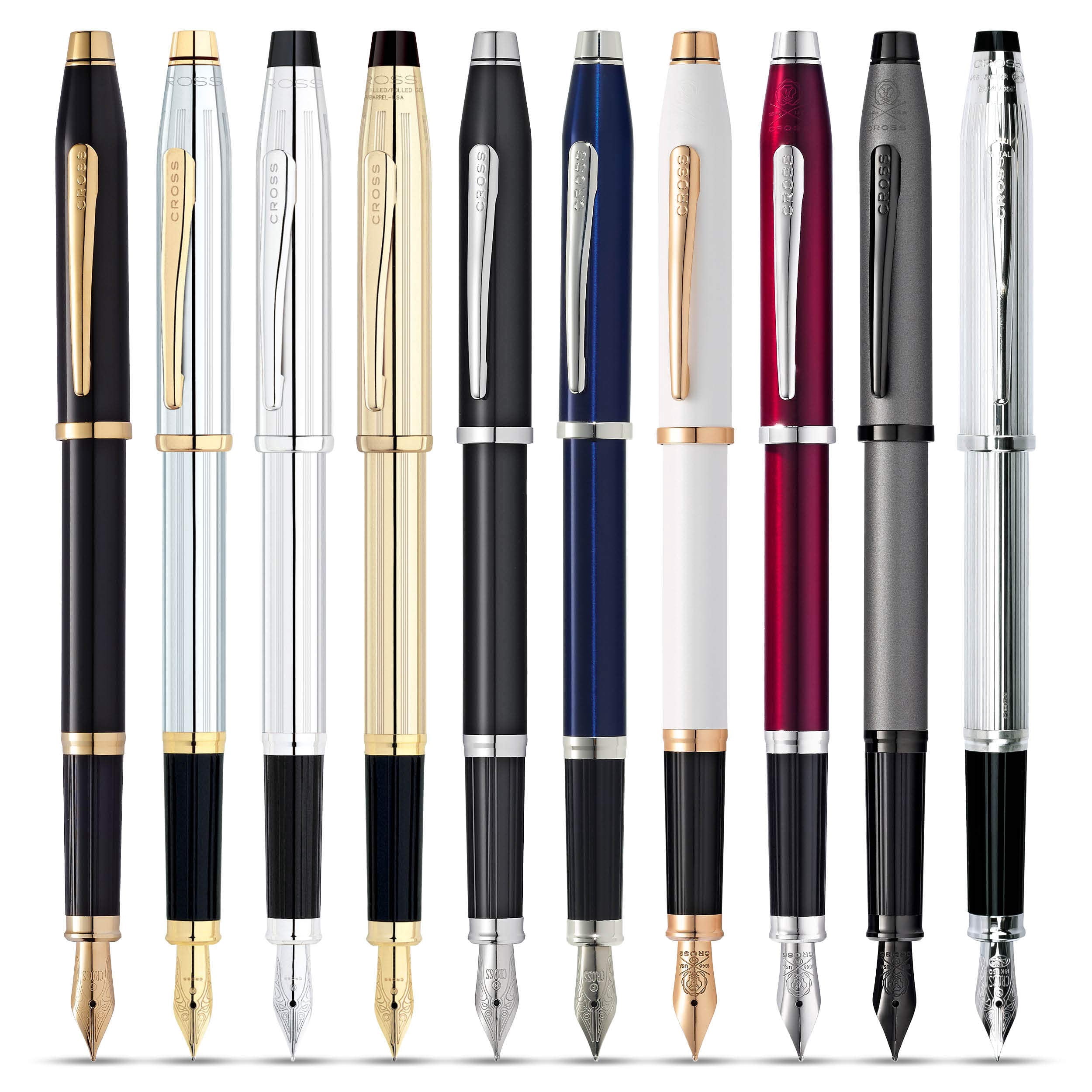 Cross Century® II Pearlescent White Lacquer with Polished Rose Gold PVD Appointments and Polished Rose Gold PVD Medium Nib Fountain Pen