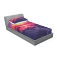 thumbnail image 3 of Ambesonne Ocean Fitted Sheet & Pillow Sham Set, Sunset over Sea Cloudy, Full, Purple Yellow Red, 3 of 3