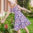 thumbnail image 6 of Xdegoge Kids Girls's Easter Bunny Egg Dress Midi Tiered A Line Crewneck Ruffle Sleeve Tween Summer Sundress Flowy Flattering Lightweight Casual Holiday Party Theme Outfit for Teen, 6 of 7