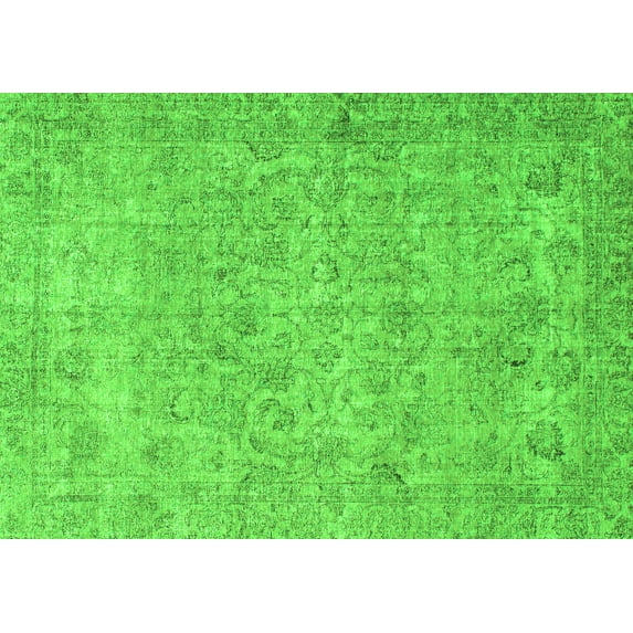 Ahgly Company Indoor Rectangle Abstract Green Modern Area Rugs, 2' x 3'
