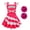 Rose Red+Pompon, variant on Girls Cheerleader Cosplay Dress Halloween Flutter Sleeve Pink Fancy-Dress 3-8T