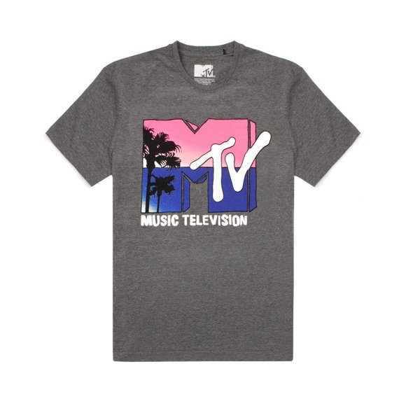 MTV Womens Logo Palm Tree T-Shirt