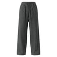 thumbnail image 4 of Njagoc3 Plus Size Pants for Men | Elastic Drawstring Waist Wide Leg Trousers with Side Pockets & Loose Fit | Relaxed Loose Fit for Fall Casual Daily Wear & Weekend Outings，Dark Gray，XXL, 4 of 6
