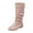 Pink#02, variant on Womens Slouch Boots, Flat Heels Mid Wide Calf Zipper Ladies Fall Winter Fashion Boots White