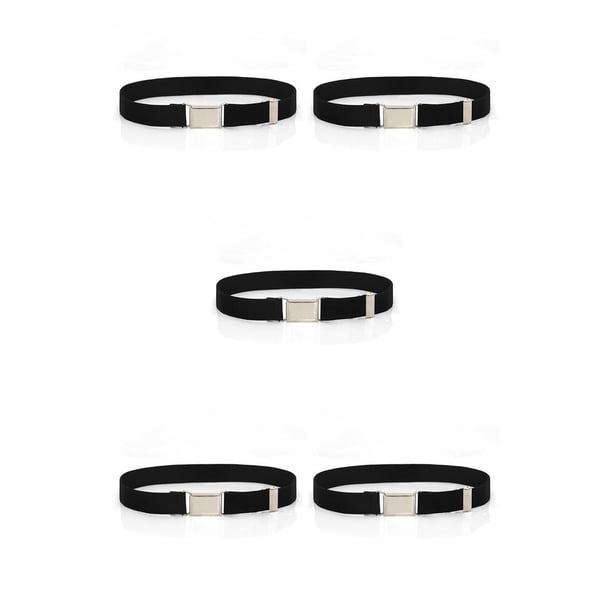 Sonducket Cinturones Hebilla de imán fácil Accesorios de ropa duraderos Cintura multicolor con tejido fino para niños Niñas magnético, negro Type2 NO2