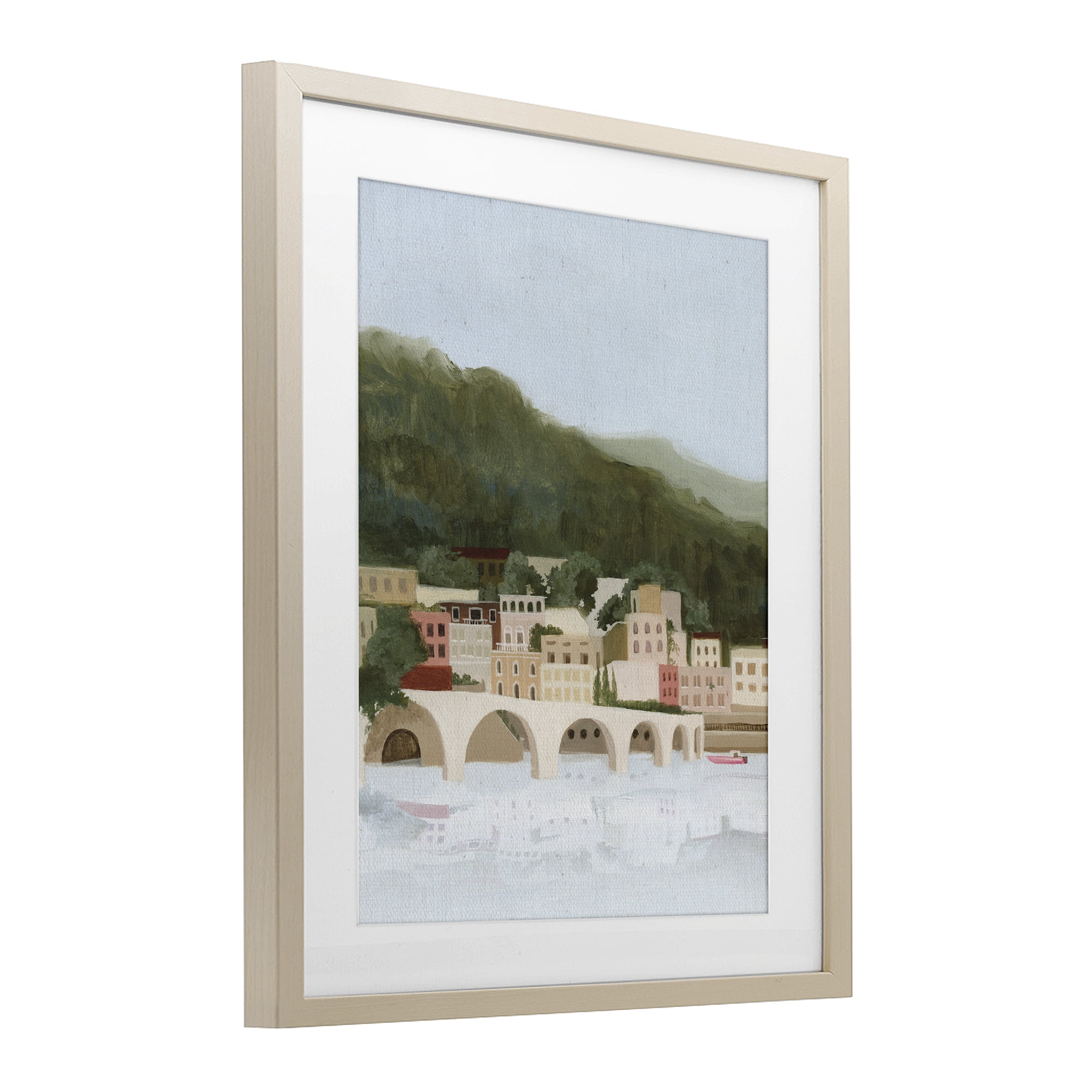 Stupell Industries Coastal Mountains By Sea Birch Framed Print Under Glass, design by Grace Popp
