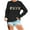Black, variant on Women's Highland Cow Sweatshirt Cute Animal Graphic Farm Pullover Tops Country Western Casual Long Sleeve T Shirts Pink 110