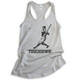 thumbnail image 1 of Touchdown Tank Top, Ladies Racerback Tank Top, Funny Baseball Tank, Funny Football Tank, Ironic Sports Tank, Silver Gray, Medium, 1 of 1