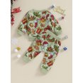 thumbnail image 4 of Liacowi 2Pcs Toddler Girls Fall Clothes Baby Christmas Outfits Long Sleeve Santa Wreath Print Sweatshirt Tops + Pants Set 0-3 Years, 4 of 8