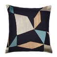thumbnail image 2 of Laddha Home Designs Handwoven Abstract Embroidered Throw Pillow - 24" - Blue and Beige, 2 of 7