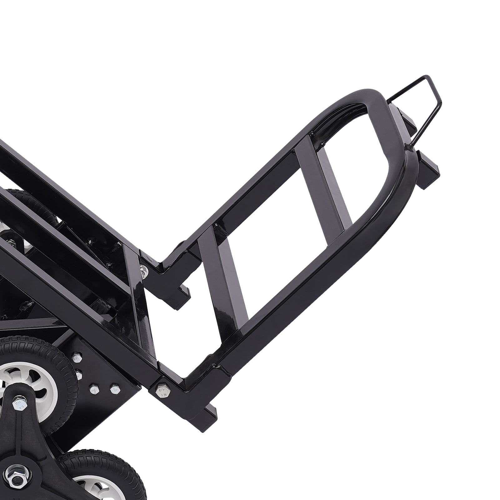 Stair Climbing Cart, Portable Folding Trolley with 8 Wheels, Stair Climber Hand Truck with Adjustable Handle for Pulling, Heavy Duty Dolly Cart for Stairs (Black-330 lbs-8 Wheels)