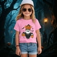 thumbnail image 2 of Staki Halloween Toddler Girl Outfit Toddler Baby Girl Halloween Shirt Cute T-Shirt Kids Season Short Sleeve Tee Fall Tops(Pink,5-6 Years), 2 of 5