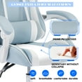 thumbnail image 7 of ALEAVIC Gaming Chair PU Leather Computer Chair with Headrest and Lumbar Support, Light Blue, 7 of 7