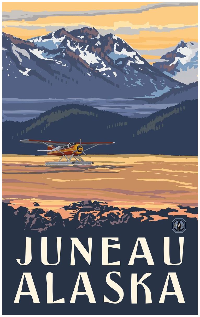 Juneau Alaska Float Plane Giclee Art Print Poster by Paul A. Lanquist