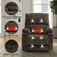 thumbnail image 6 of MOONCAST Luxury Napa Leather Power Lift Electric Recliner Chair with Massage and Heating, Brown and Grey, 6 of 6