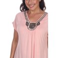 thumbnail image 3 of White Mark Women's Plus Size Embellished Short Sleeve Tunic Top, 3 of 5