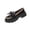 Black, variant on XUNKUSGA Loafers for Women Cute Bowknot Round Toe Leather Dress Shoes Fashion Color Block Thick Heel Anti Slip Womens Slip On Shoes for Work Daily,Black,5.5