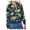 Blue, variant on IROINNID Women's Jacket Long Sleeve Print Round Neckline Outwear, Loose Jacket Outwear
