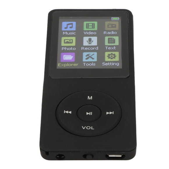Lecteur de Musique Numérique, Qualité Sonore Sans Perte Lecteur MP4 Ultra Fin Pratique Support Petite Carte Mémoire avec Accessoires pour Divertissement Noir, Blanc