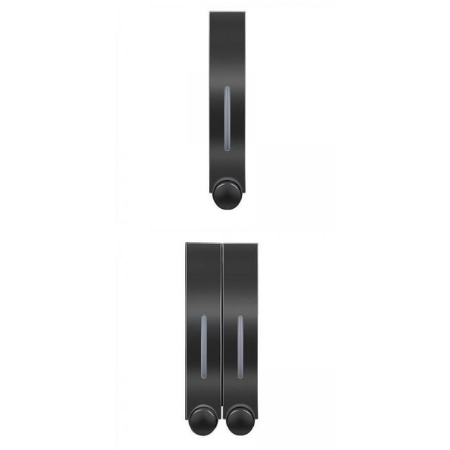 2 dispensadores de jabón de pared de 420 ml para champú, ideal para casa o restaurante. Negro Individual Doble