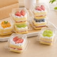 thumbnail image 5 of Clamshell Container 100 Pack Clear Plastic with Attached Lid Disposable for Takeout, 5 of 8