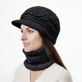 thumbnail image 6 of Loritta 3 Pieces Women Winter Hat Scarf Set, Knit Beanie Neck Warmer Touchscreen Mittens, 6 of 6