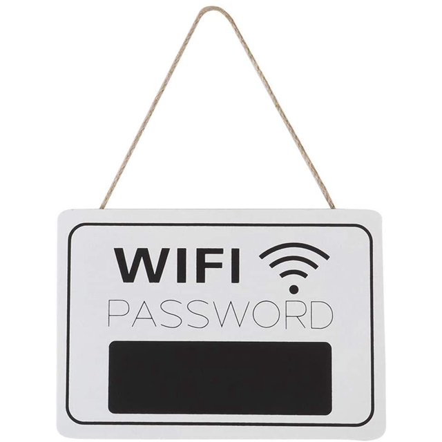 Pizarra de pared con contraseña de WiFi Retro para colgar en la pared, pizarra de señalización para oficina, cafetería, librería, Bar, tienda, decoración de fiesta (blanco) JFHHH pequeña