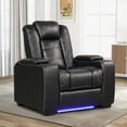 thumbnail image 3 of Bonzy Home Power Controlled Electric Recliner with Adjustable Headrest, USB Ports, Cup Holders - Black, 3 of 7