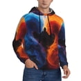 thumbnail image 2 of Sikiie Red And Blue Abstract Men's Hoodie, Essentials Hoodie, Sweatshirt, Pullover Hooded Sweatshirt for Men-Large, 2 of 7
