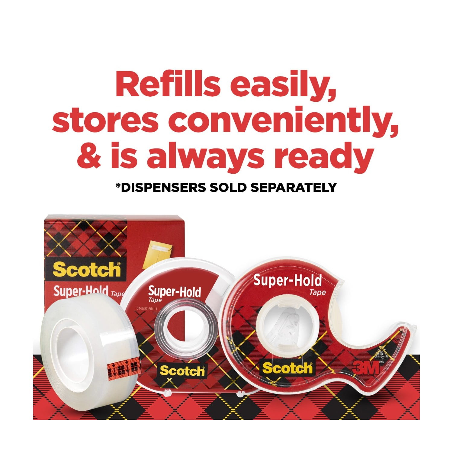 Scotch Super-Hold Tape 10巻パック Scotch, Super Hold Tape, 3/4 in x 800 in, Clear, 3 Rolls - Walmart.com