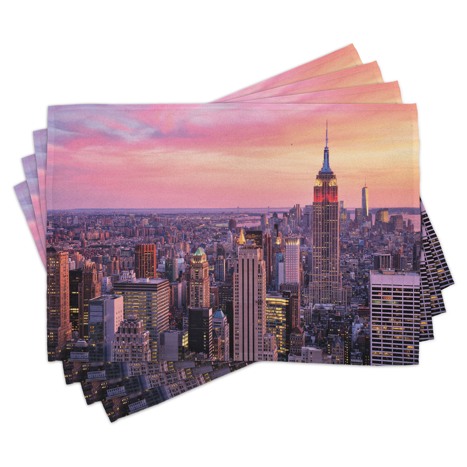 Cityscape Placemats Set of 4 New York City Midtown with Empire State