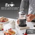 thumbnail image 2 of Elite Gourmet FP1223 Cafetera de prensa francesa de 1 litro, jarra de vidrio de borosilicato aislada de doble pared, conjunto de filtro/émbolo de acero inoxidable apto para lavavajillas, base de silic, 2 of 5